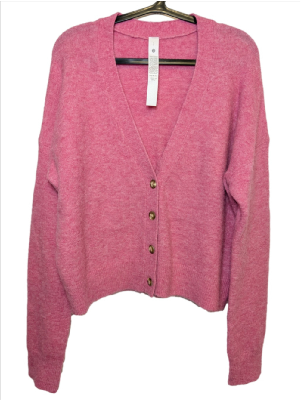 Lululemon Alpaca Wool Blend Cardigan Sweater Pink Small NWOT Cozy Soft Girl